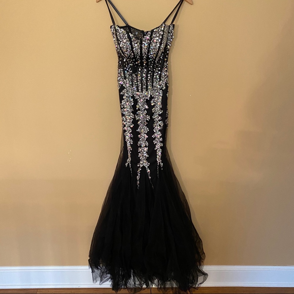 Jovani Black Trumpet Prom Dress